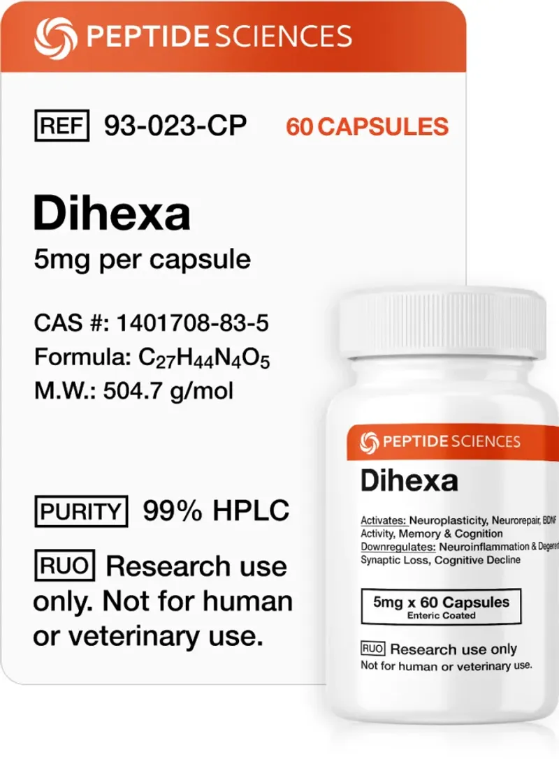 Dihexa (5mg x 60 Cápsulas = 300mg) Novo