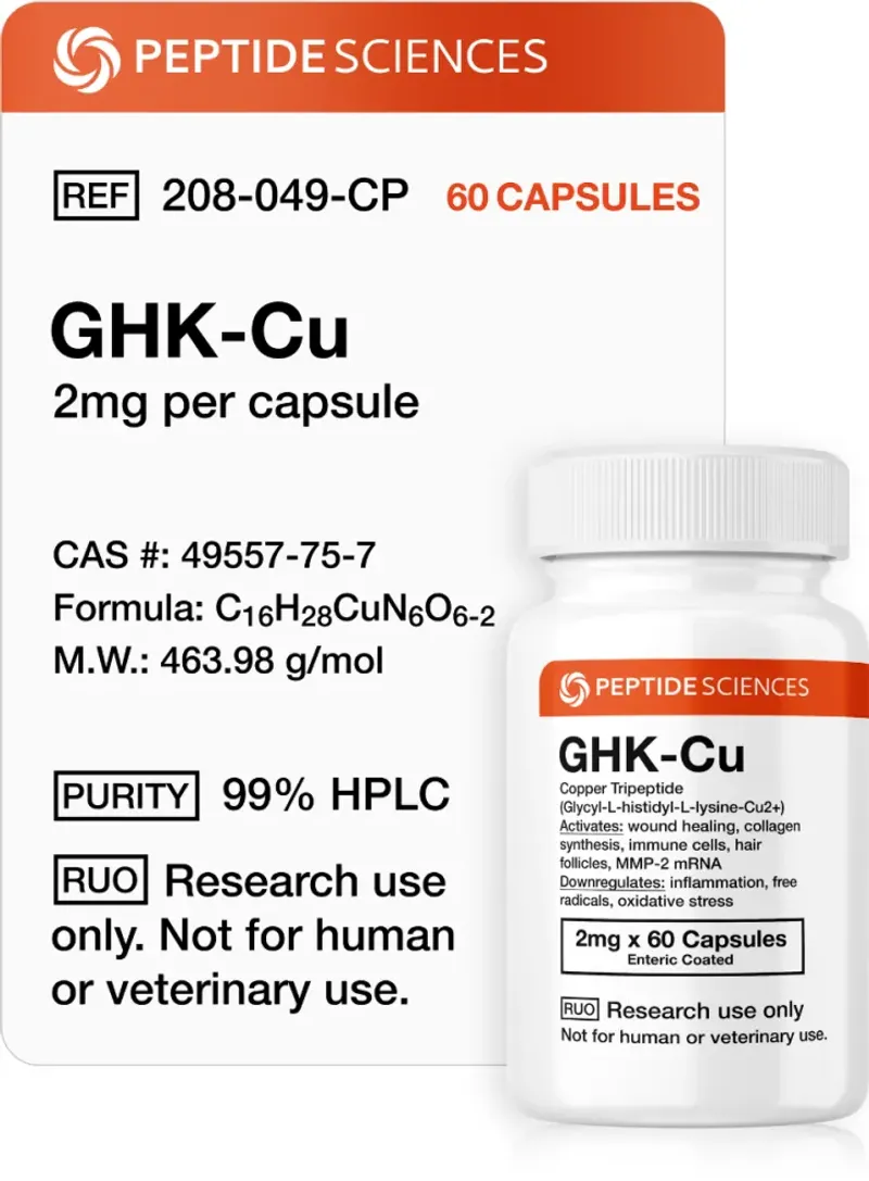 GHK-Cu (2mg x 60 Cápsulas) (Tripeptídeo de Cobre)
